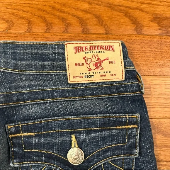 True Religion BootCut Becky Jeans flap pockets  size 27 made in USA - Picture 2 of 8